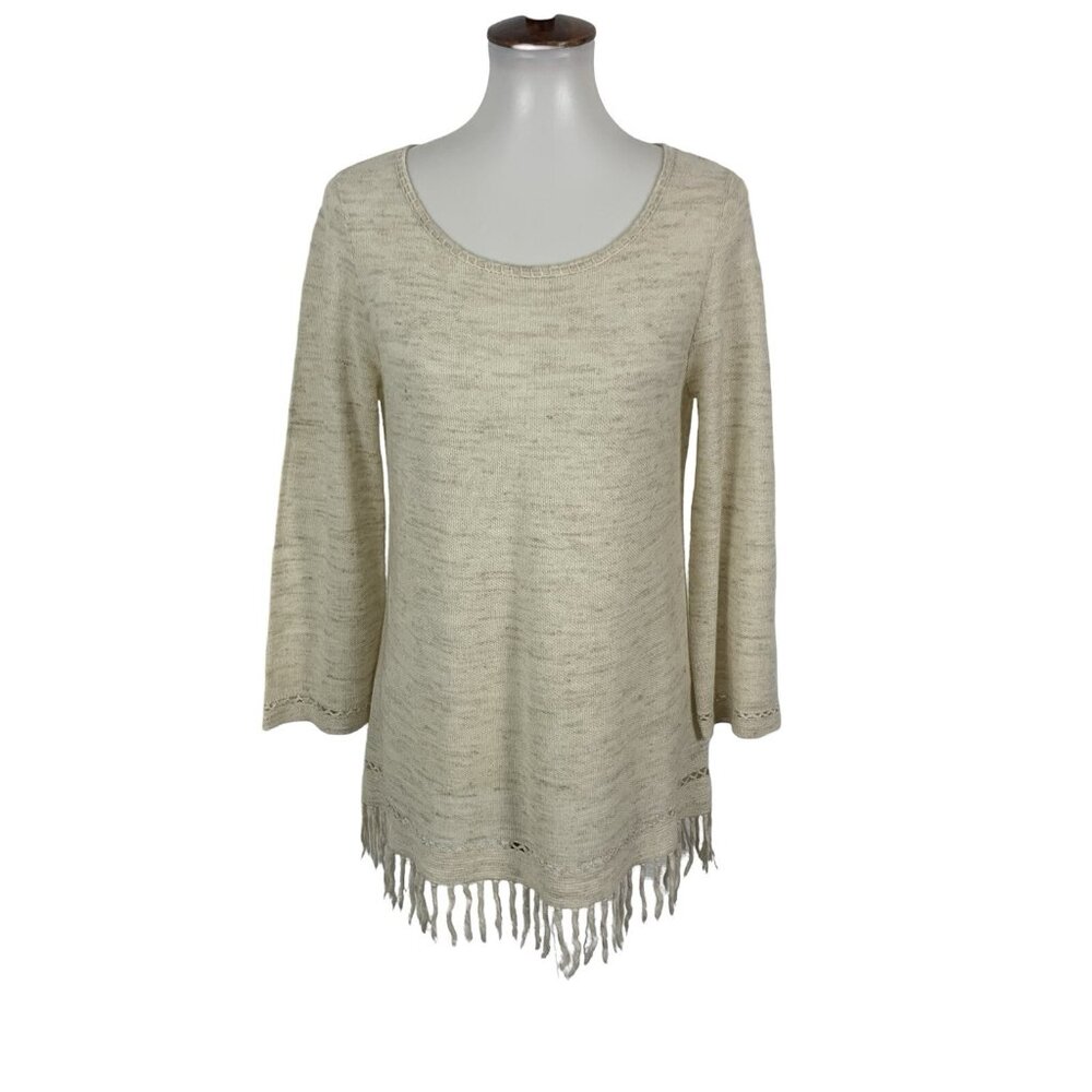Joie Sweater Small Cream Wool Blend Lightweight‎ Long Sleeve Fall Winter